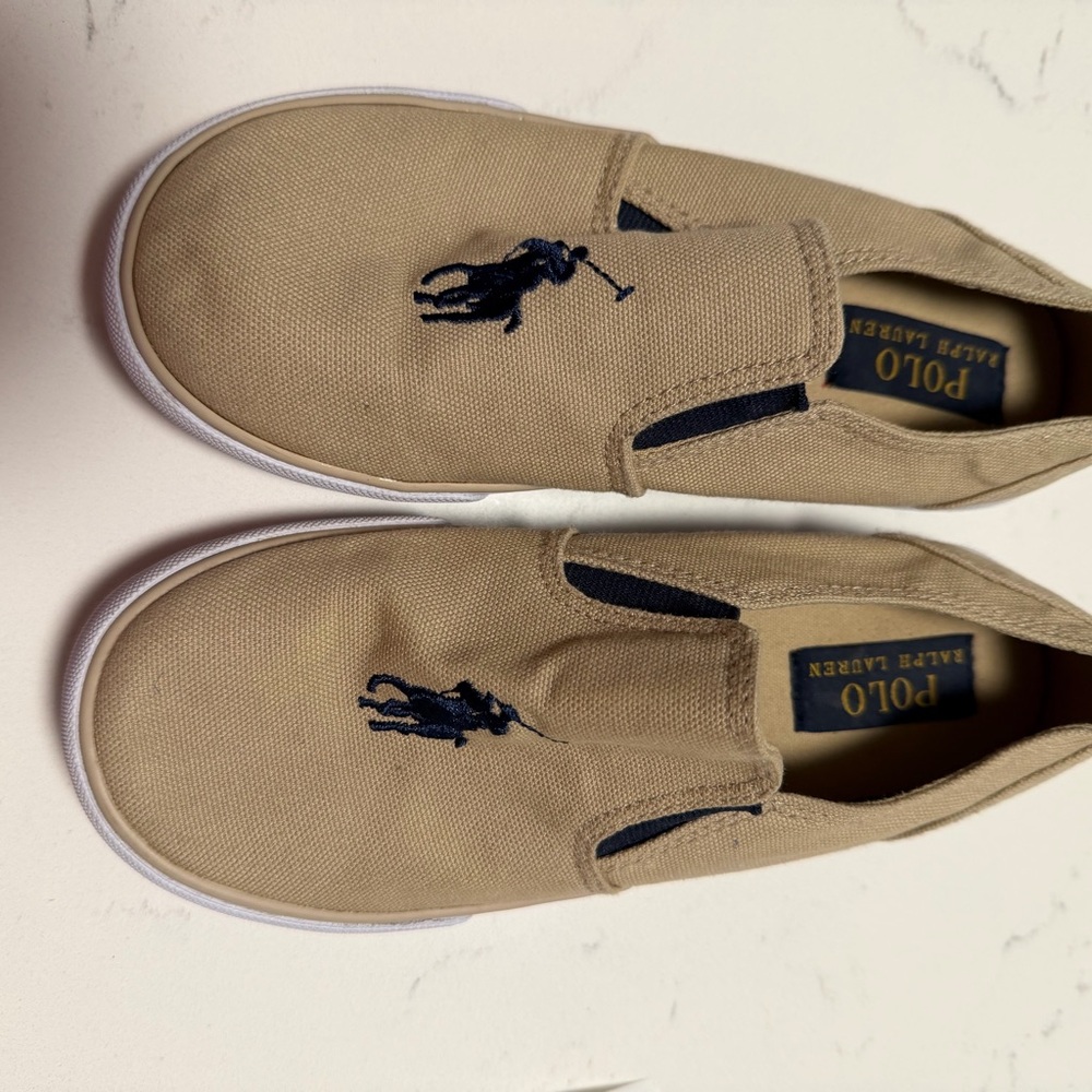 Tan Polo Ralph Lauren loafers for big kids Size 1